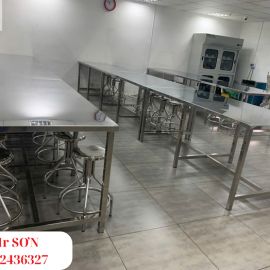 Sản xuất và giao ghế inox, bàn inox phòng thí nghiệm trường Đại Học Hồng Bàng