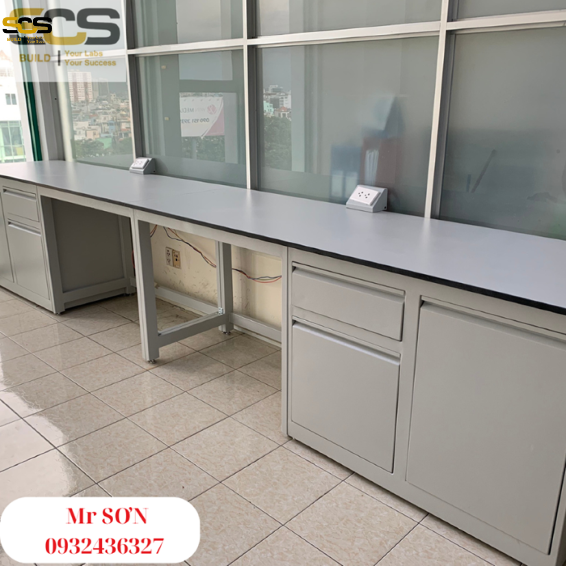 Bàn thí nghiệm áp tường đơn - nội thất phòng thí nghiệm 2024