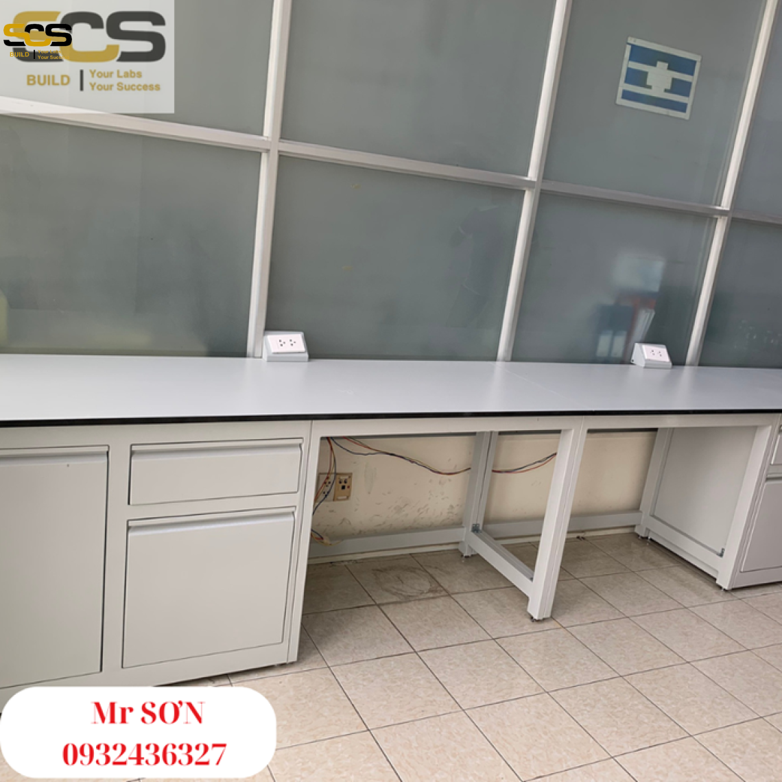 Bàn thí nghiệm áp tường đơn - nội thất phòng thí nghiệm 2024