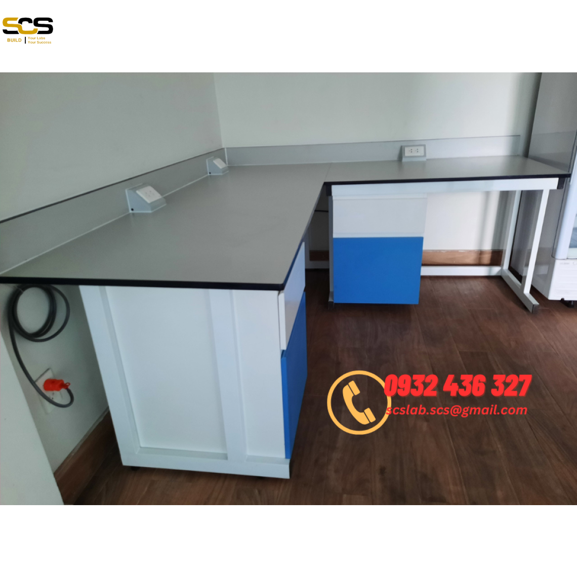 Bàn Thí Nghiệm Áp Tường Chữ L SCS LAB