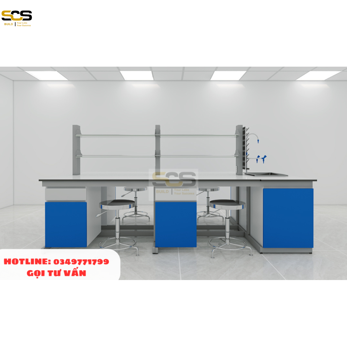 Bàn thí nghiệm  trung tâm có chậu rửa SCS-TT3000SF