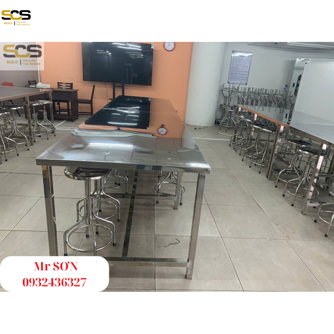 Giao ghế inox và bàn inox phòng thí nghiệm trường Đại Học Hồng Bàng