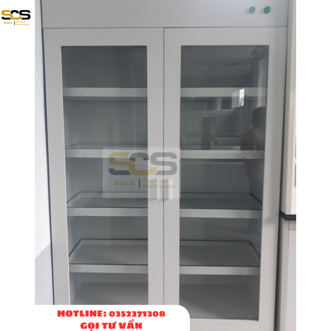 Tủ đựng hóa chất có lọc hấp thu kích thước 1200mm bằng ván MFC chống ẩm