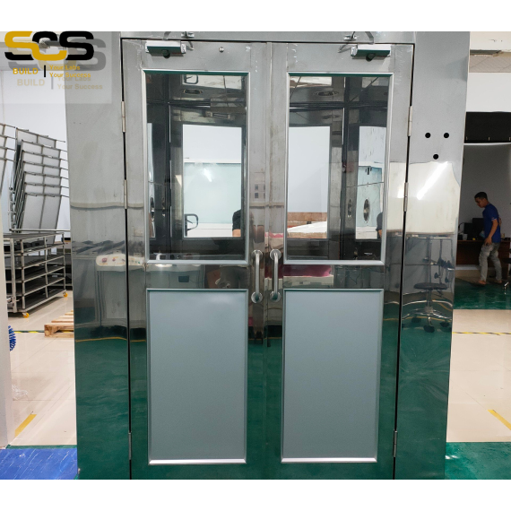 Buồng thổi khí - Airshower ( Loại cửa mở 2 cánh) toàn bộ inox 304 