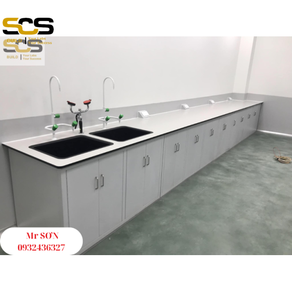 Bàn thí nghiệm áp tường có chậu rửa - Giá tốt 2024
