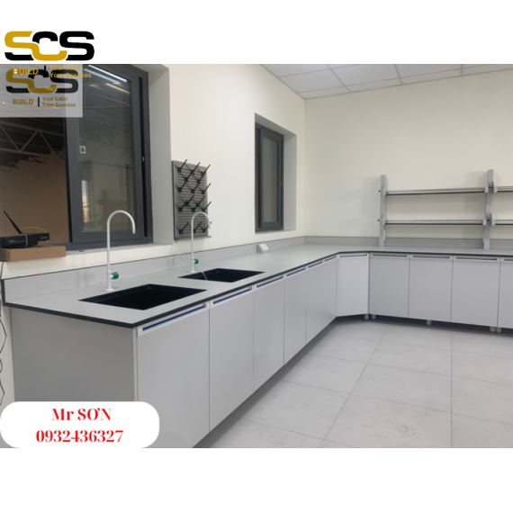 Cung cấp bàn thí nghiệm áp tường có kệ - Giá tốt 2024