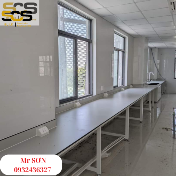 Bàn thí nghiệm áp tường đơn - nội thất phòng thí nghiệm 2024