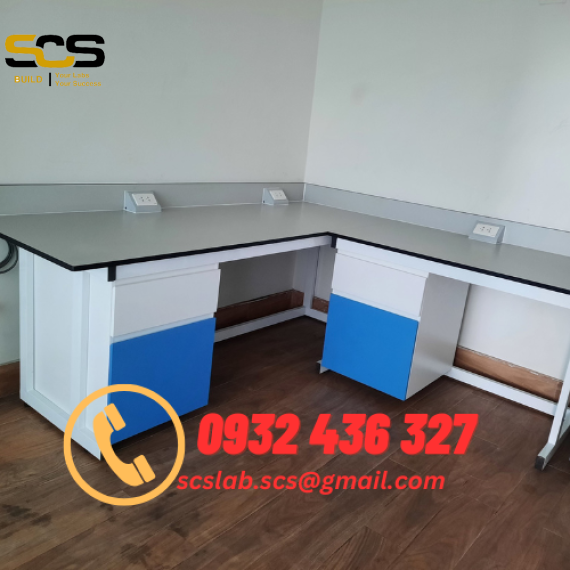 Bàn Thí Nghiệm Áp Tường Chữ L SCS LAB